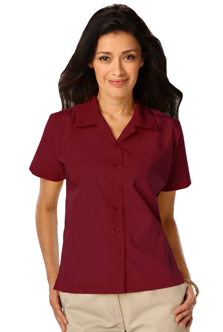 Ladies' Fitted SuperBlend Camp Shirt - Solid Color