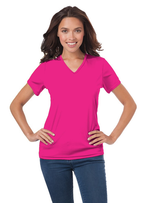 women's v neck moisture wicking shirt