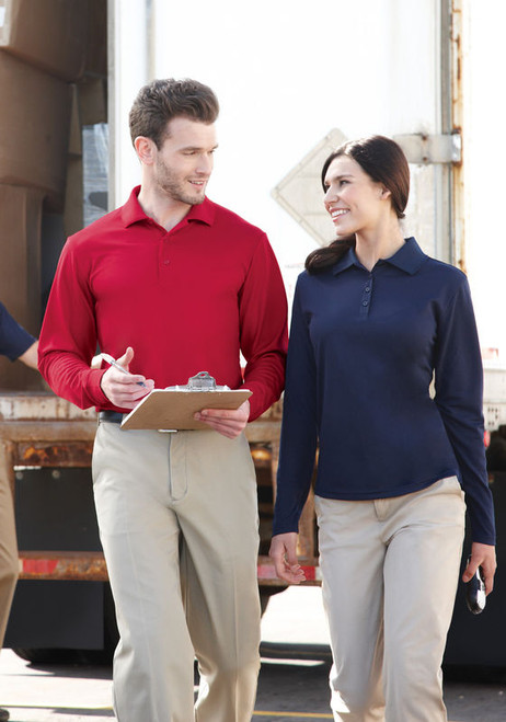 Long Sleeved Pique Polo Shirts 