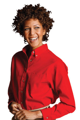 Women's Poplin Shirt with Button-Down Front