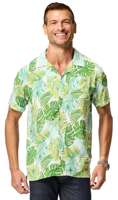 Unisex Tropical Leaf Server Camp Shirt