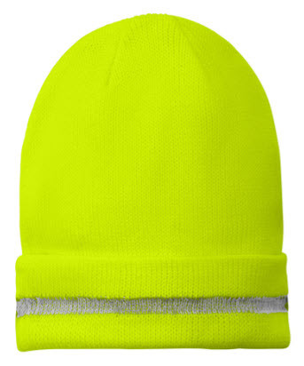 Hi-Visibility Knit Beanie with Reflective Stripe