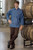100% Cotton Chambray Chef Coat with 10 Black Buttons
