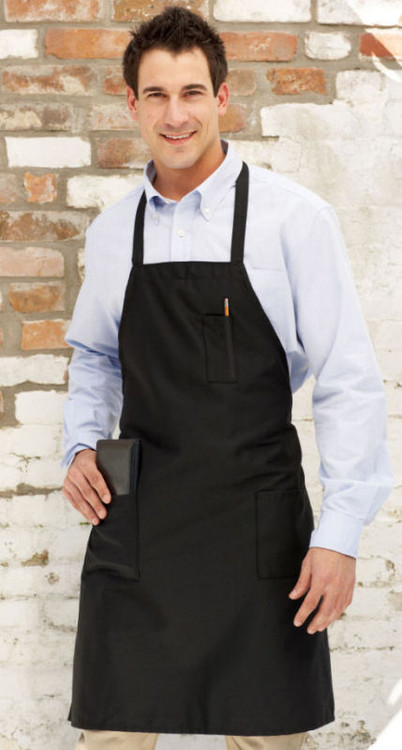 Bib Canvas Apron With Pockets - Sharper Uniforms