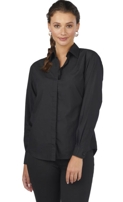 Edwards 5290 Women Cafe Long-Sleeve Shirt Black 3XL