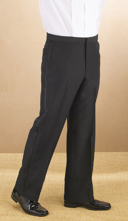 Black Classic Wool Tuxedo Pants