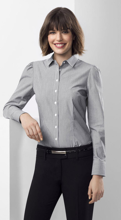 Ladies Restaurant Fine Stripe Shirt - Sharper Uniforms