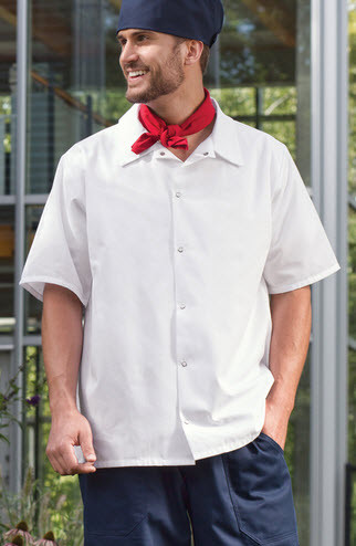 Snap Cook Shirts with No Pocket - Sharper Uniforms