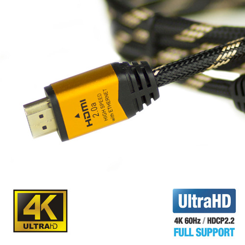 Câble tressé hdmi 4k haute vitesse - hdr (10ft) - uptab