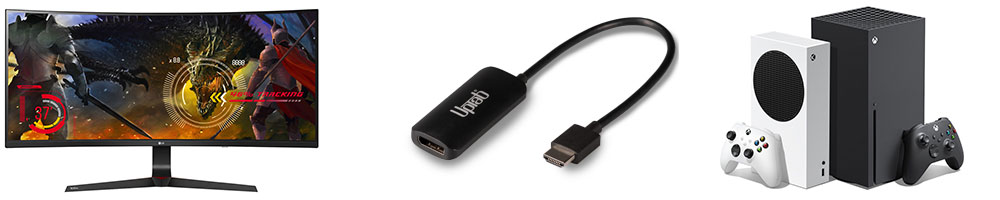 UPTab HDMI till DisplayPort-adapter som ansluter XBOX Series X och S