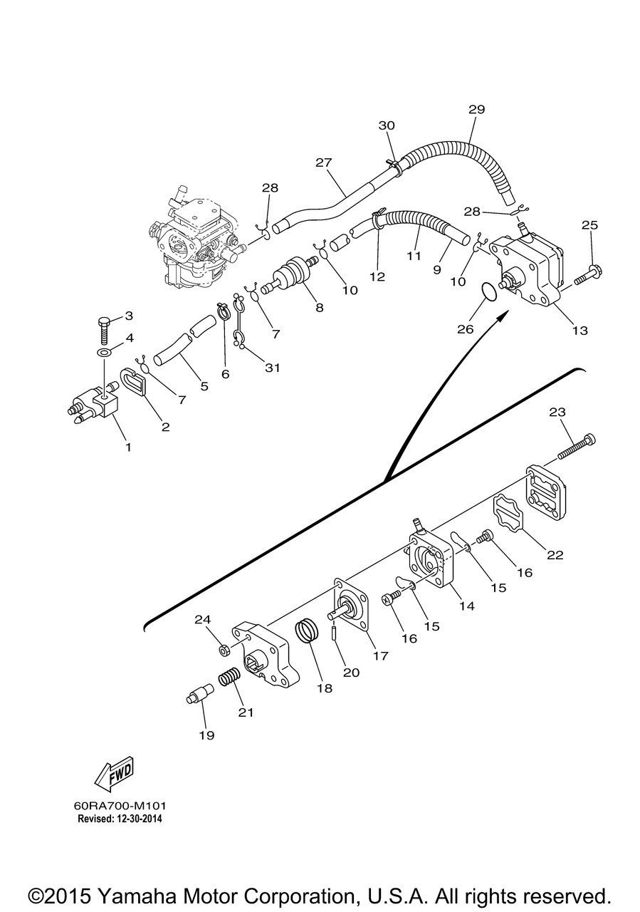Yamaha Hose(64X) | 90446-14M66-00 - RJ Nautical