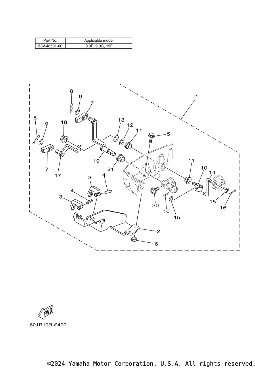Yamaha Clamp, Cable | 682-48538-50-00 - RJ Nautical