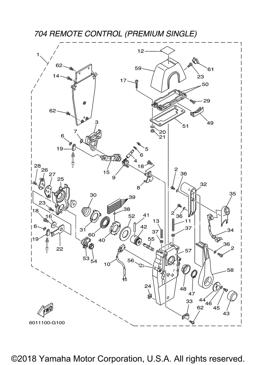 Yamaha Lever, Control | 704-48221-P0-00 - RJ Nautical
