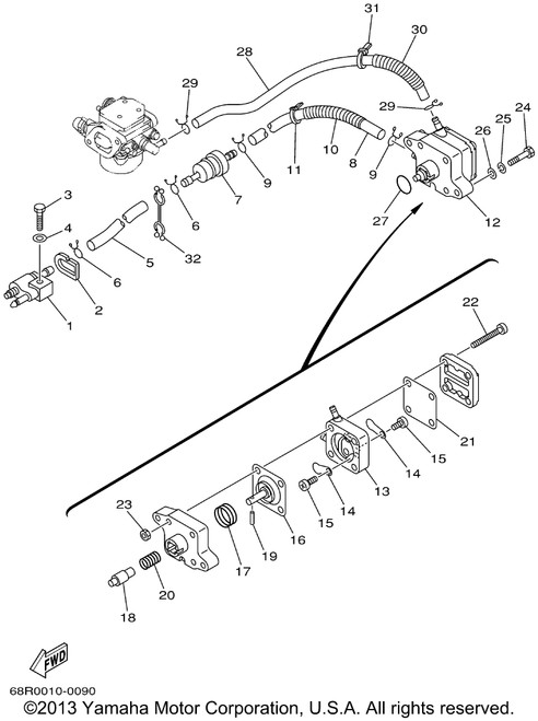 Yamaha Hose (L280) | 90445-10016-00