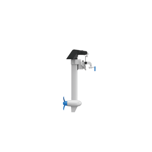 Spirit 2 Remote Short electric outboard motor with integrated tiller and short shaft.