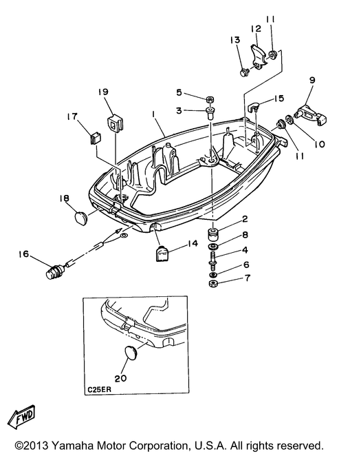 Yamaha Stop Switch Assembly | 6A0-82550-01-00