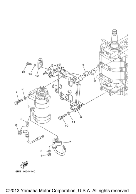 Yamaha Bracket, Starting Motor | 6BG-81822-00-94