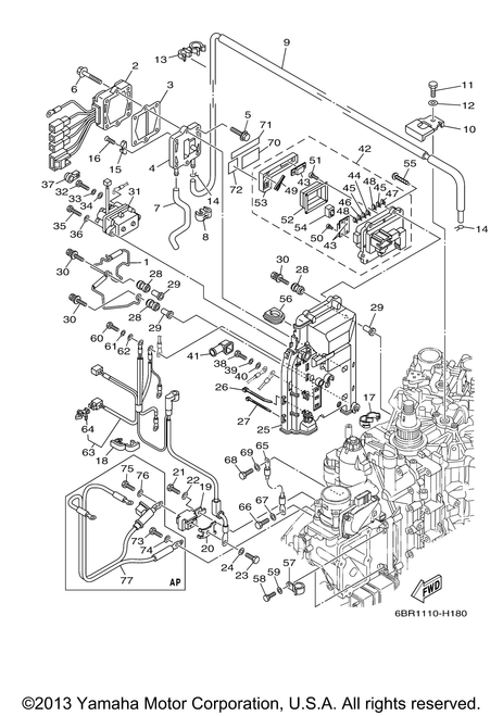 Yamaha Fuse Box Assembly | 6BR-82170-00-00