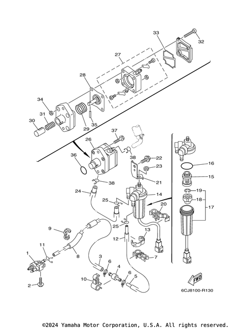 Yamaha Fuel Pump Assembly | 6CJ-24410-01-00