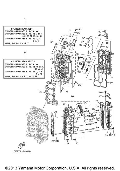 Yamaha Cylinder Head Assembly 2 | 6P2-11120-01-00