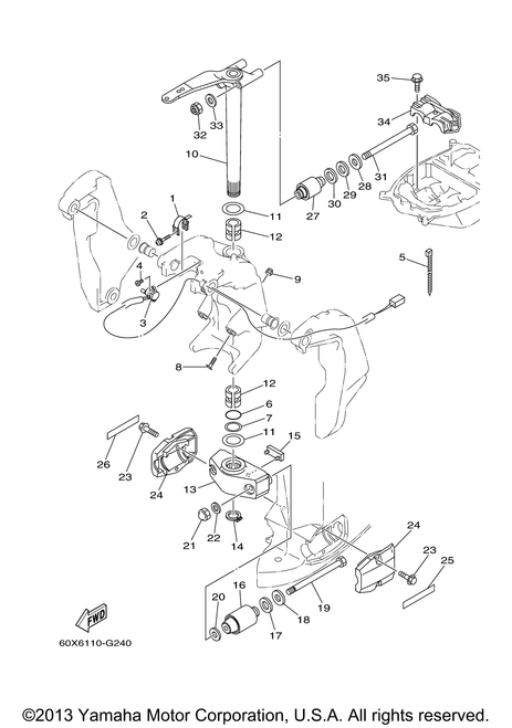 Yamaha Housing, Lower Mount Rubber | 60X-44551-00-8D