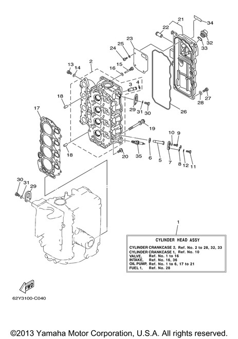 Yamaha Gasket, Cylinder Head 1 | 62Y-11181-00-00