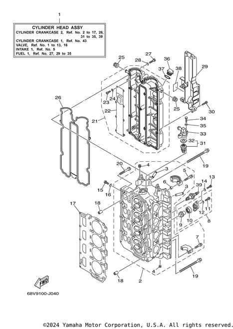 Yamaha Cover, Cylinder Head 1 | 68V-11191-00-9S