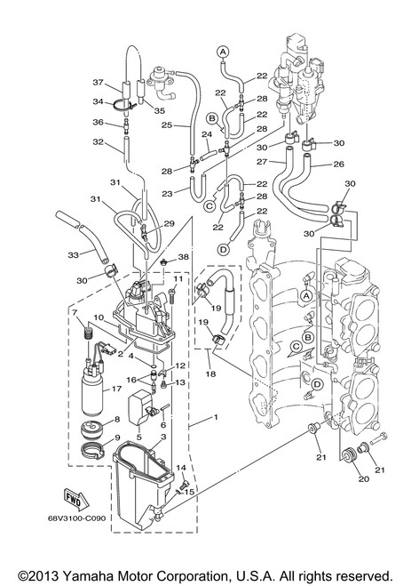 Yamaha Hose | 68V-14294-00-00