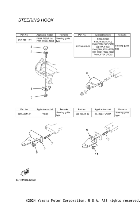 Yamaha Hook, Steering | 68V-48511-01-00