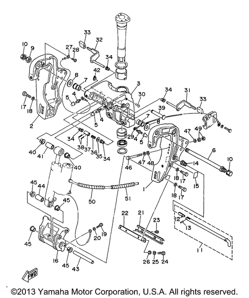 Yamaha Tilt Rod Assembly | 697-43160-00-00