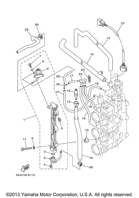 Yamaha Hose, Vacuum Sensing 4 | 69J-13533-00-00