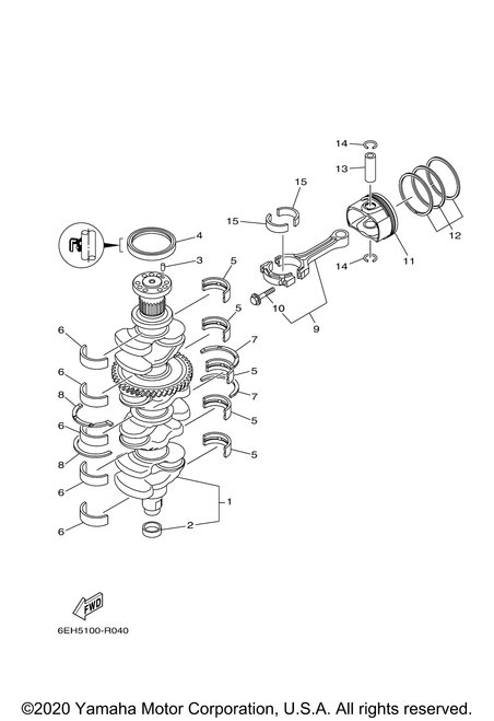 Yamaha Connecting Rod Assembly | 6CB-W1165-00-00