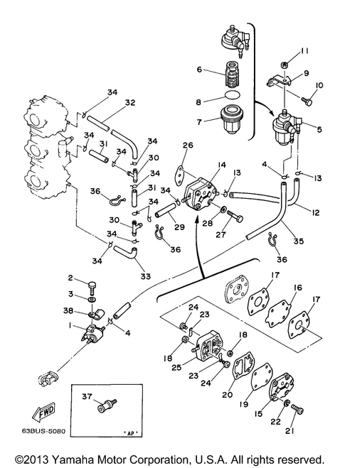 Yamaha Screw, Pan Head | 98580-05530-00