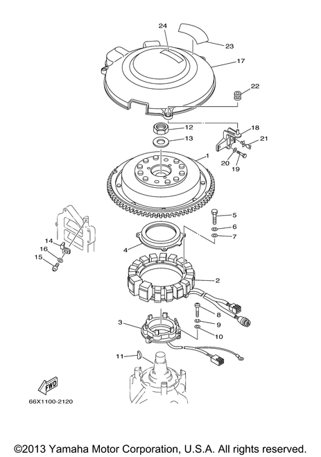 Yamaha Cover, Flywheel | 61A-81337-01-00
