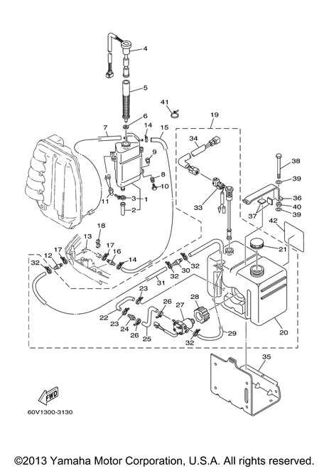 Yamaha Oil Level Gauge Assembly | 61A-85730-03-00