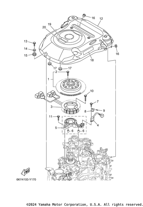 Yamaha Rotor Assembly With Bolts | 6CE-W8145-01-00