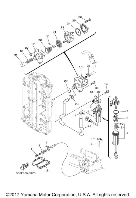 Yamaha Pipe, Fuel 1 | 6D8-24311-10-00