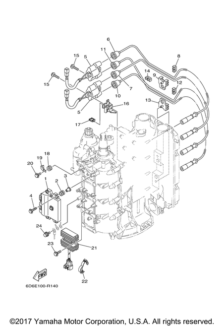 Yamaha Engine Control Unit Assembly | 6D8-8591A-16-00