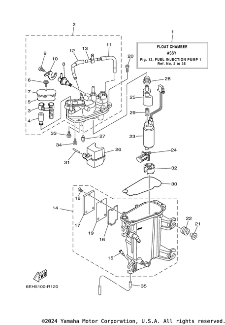 Yamaha Body, Float Chamber 1 | 6DA-14181-00-00