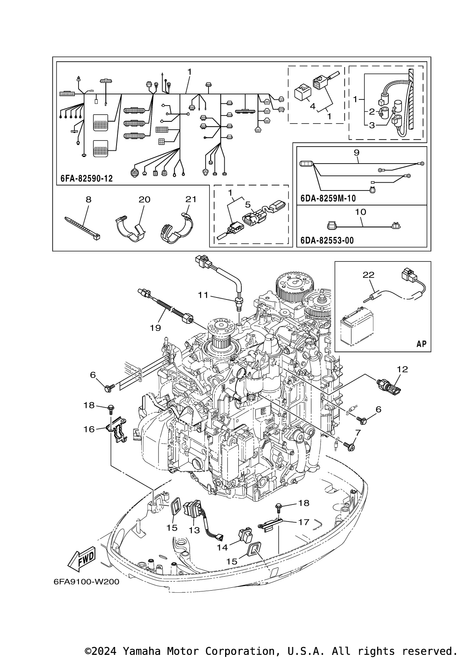 Yamaha Wire Harness Assembly 2 | 6DA-8259M-10-00