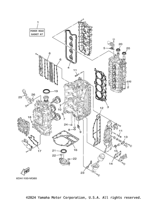 Yamaha Power Head Gasket | 6DA-W0001-02-00