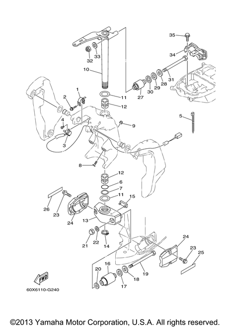 Yamaha Cover, Lower Mount | 60X-44553-00-NA