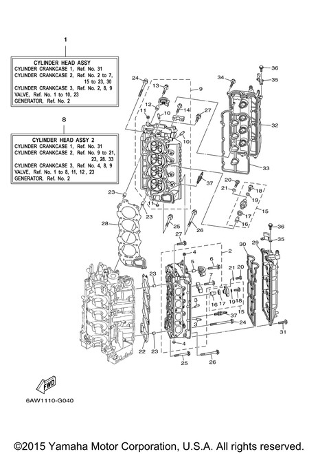 Yamaha Cover, Cylinder Head 1 | 6AW-11191-00-9S