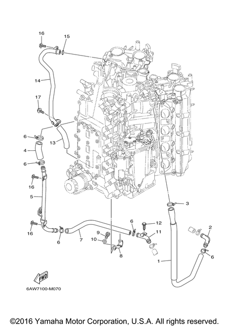 Yamaha Hose 6 | 6AW-1244J-00-00