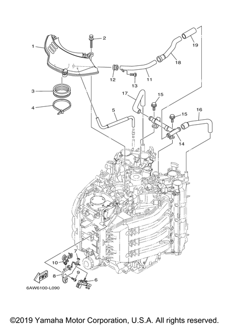 Yamaha Hose, Breather 1 | 6AW-1531A-10-00