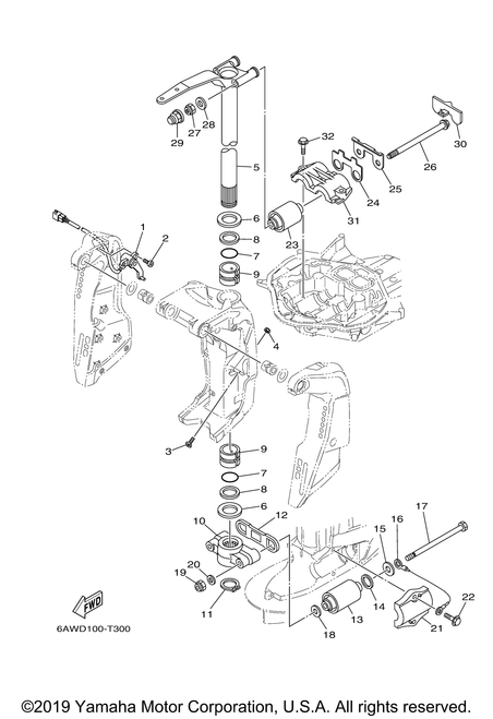 Yamaha Steering Bracket Assembly | 6AW-42510-01-8D