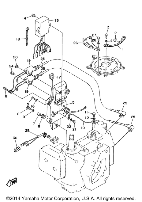 Yamaha Ignition Coil Assembly | 61N-85570-10-00