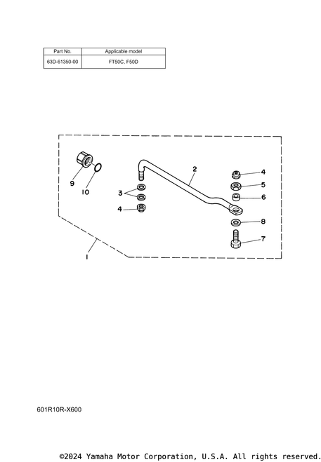 Yamaha Steering Guide Attachment Kit | 63D-61350-00-00