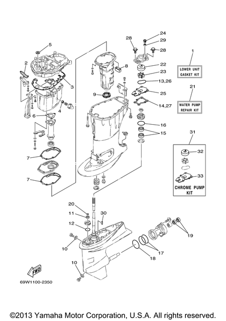Yamaha Chrome Pump Kit | 63D-W0078-0A-00
