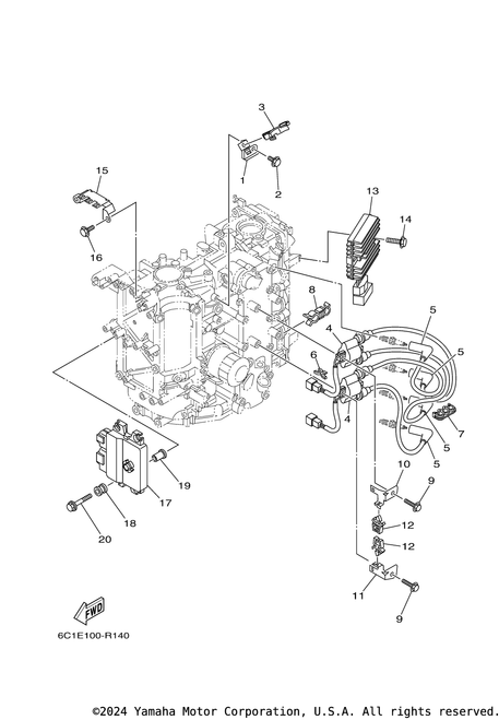 Yamaha Engine Control Unit Assembly | 6C1-8591A-35-00